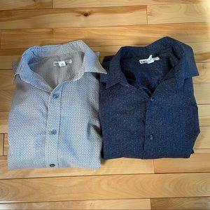 Bar III Mens Button Down Dress Shirt Set of Two Slim Fit Stretch Size Medium